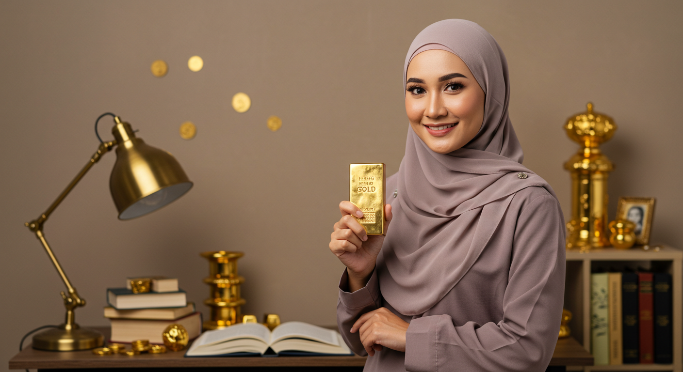 wanita simpan emas sebagai aset